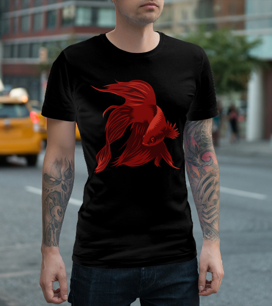 Betta Fish Vibrant Red Elegance T-Shirt