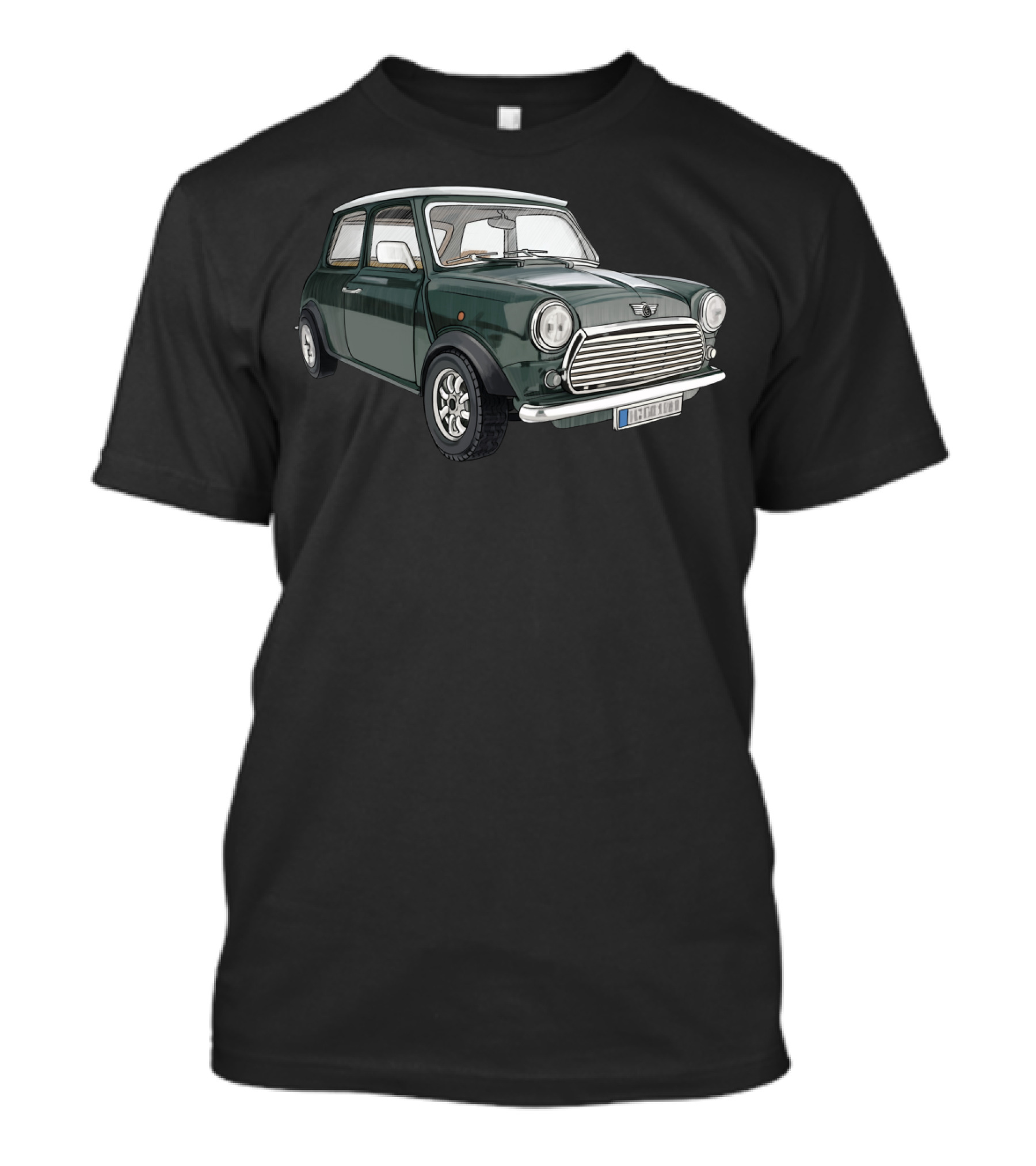 Austin Mini Classic British Cars Iconic Green Vintage T-Shirt