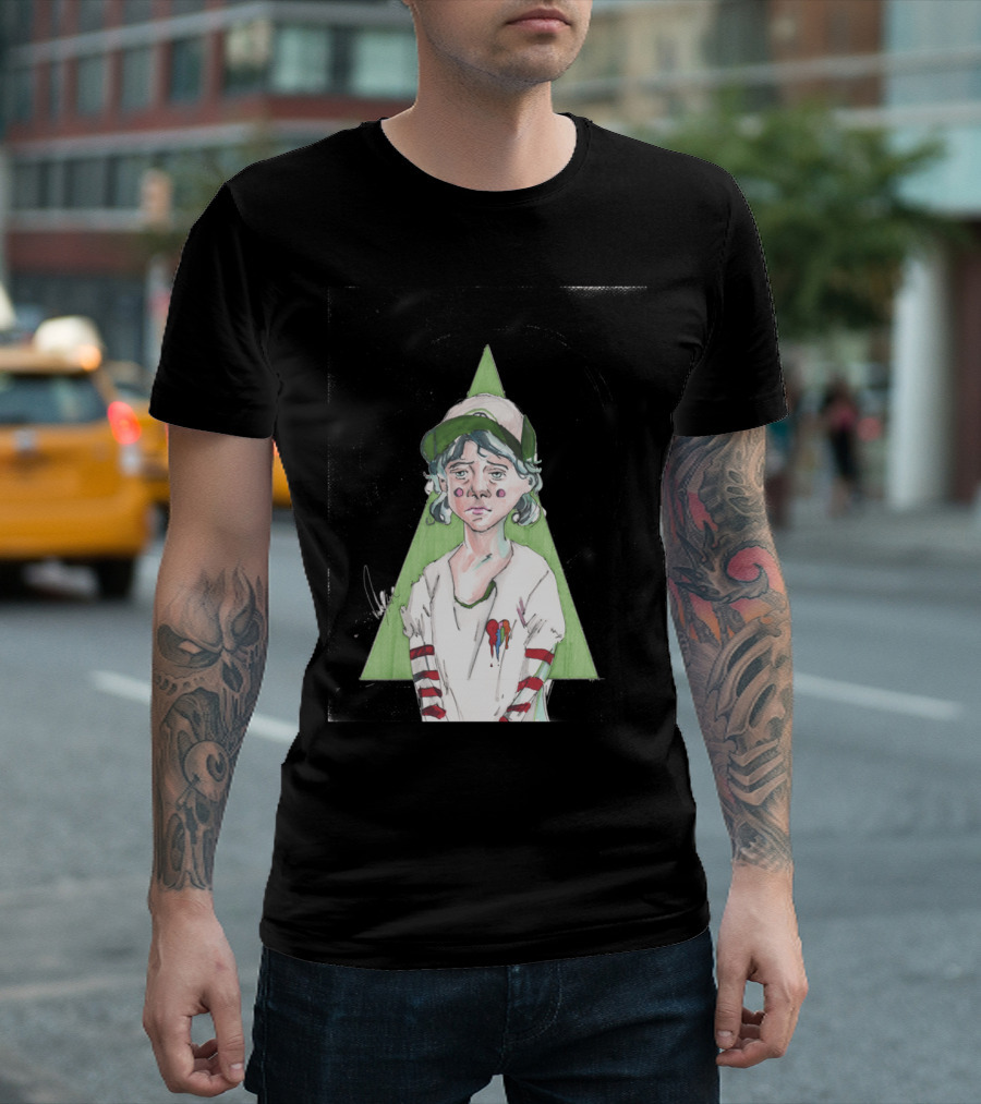 Clementine TWD Heart Symbol Polka Dot Hat Child Illustration Triangular Background T-Shirt