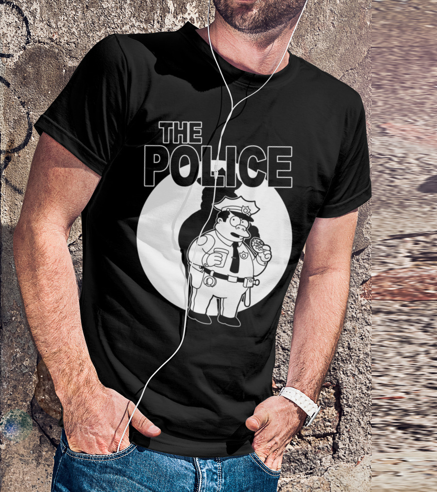 The Police Cartoon Character Eating Donut T-Shirt