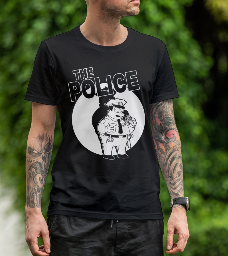 The Police Cartoon Character Eating Donut T-Shirt