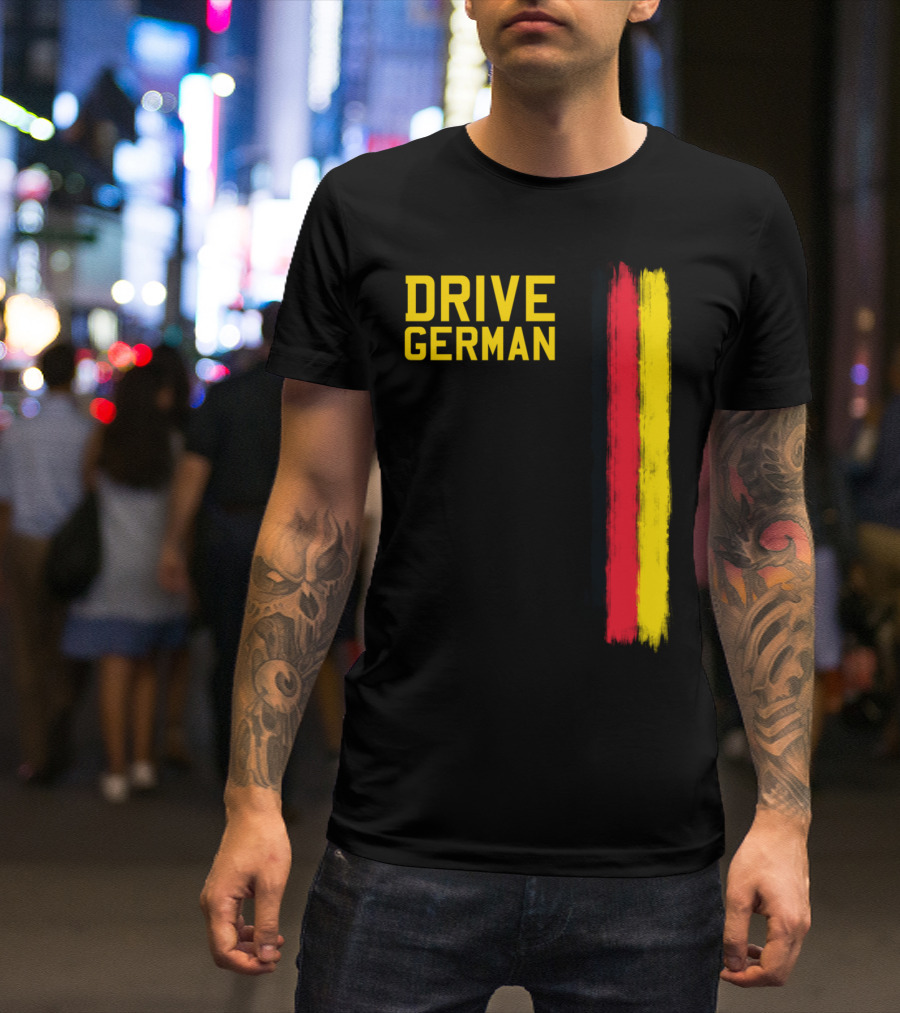 Drive German Black Red Yellow Stripes T-Shirt