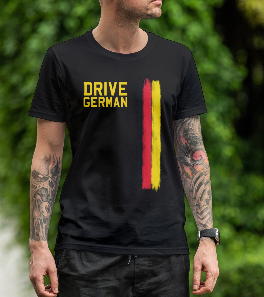 Drive German Black Red Yellow Stripes T-Shirt