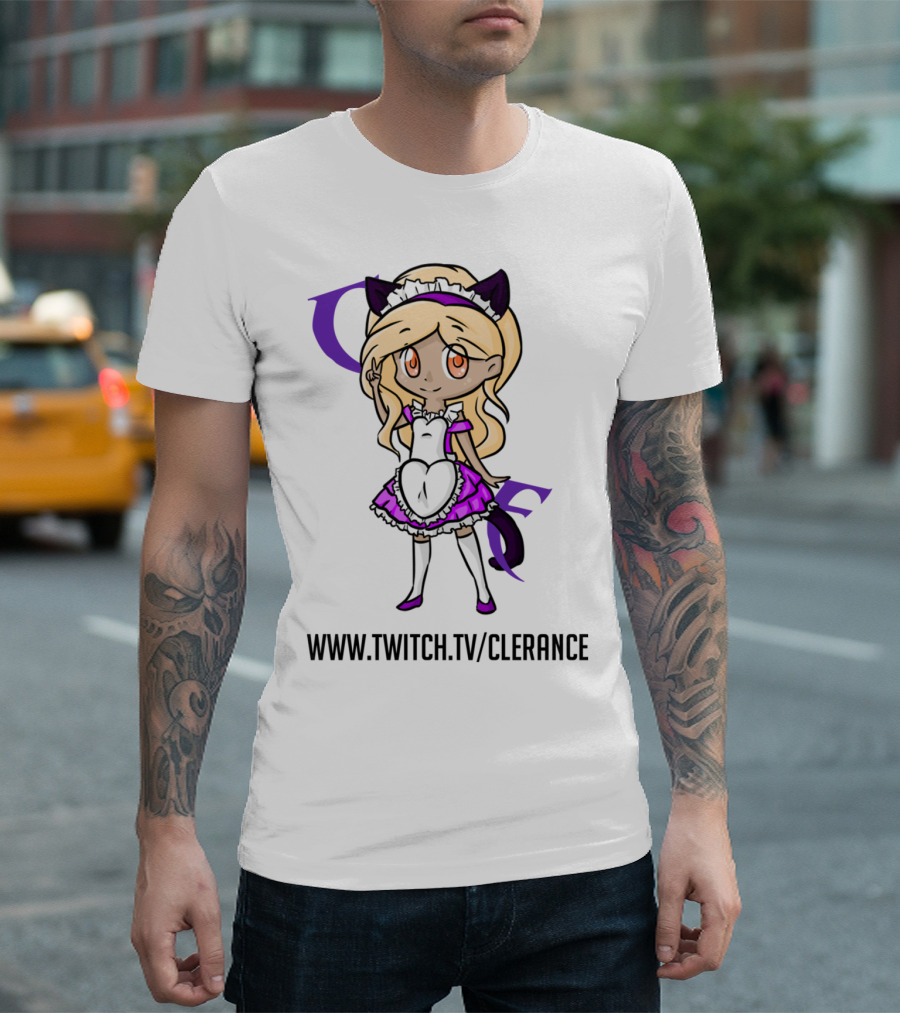 Clerance Twitch Anime Maid Character www.twitch.tv/clerance T-Shirt