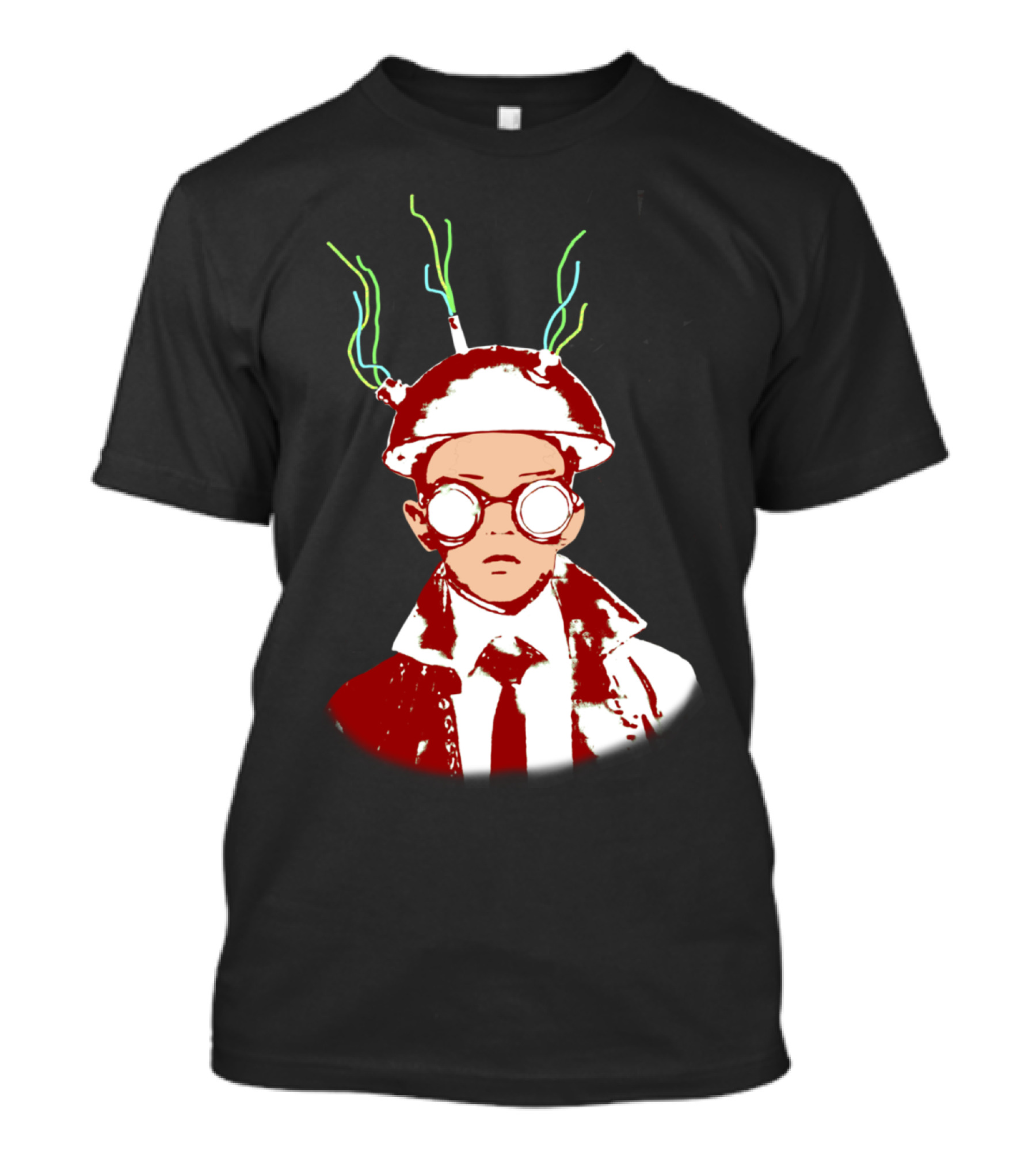 First Day Of School Futuristic Kid With Neon Antennas T-Shirt