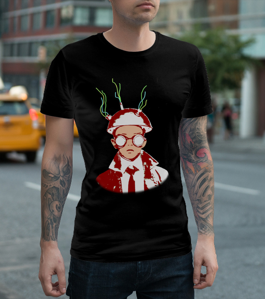 First Day Of School Futuristic Kid With Neon Antennas T-Shirt