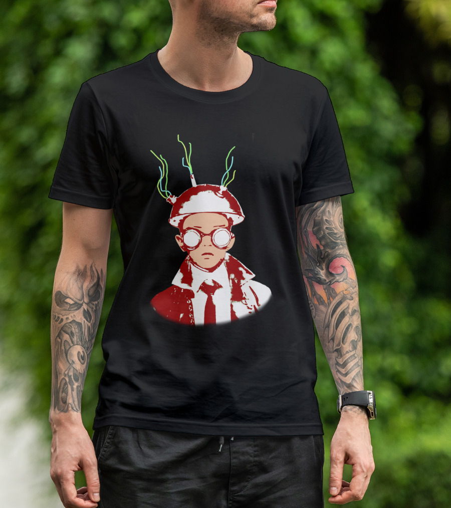 First Day Of School Futuristic Kid With Neon Antennas T-Shirt