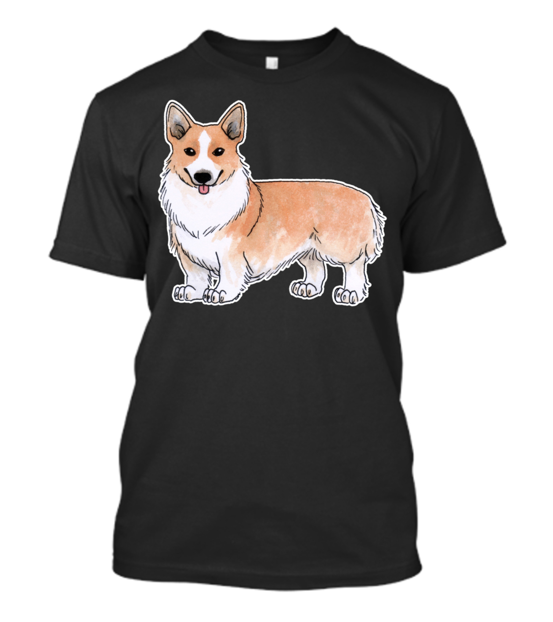 Corgi Dog Illustration With Cartoon Style Drawing T-Shirt
