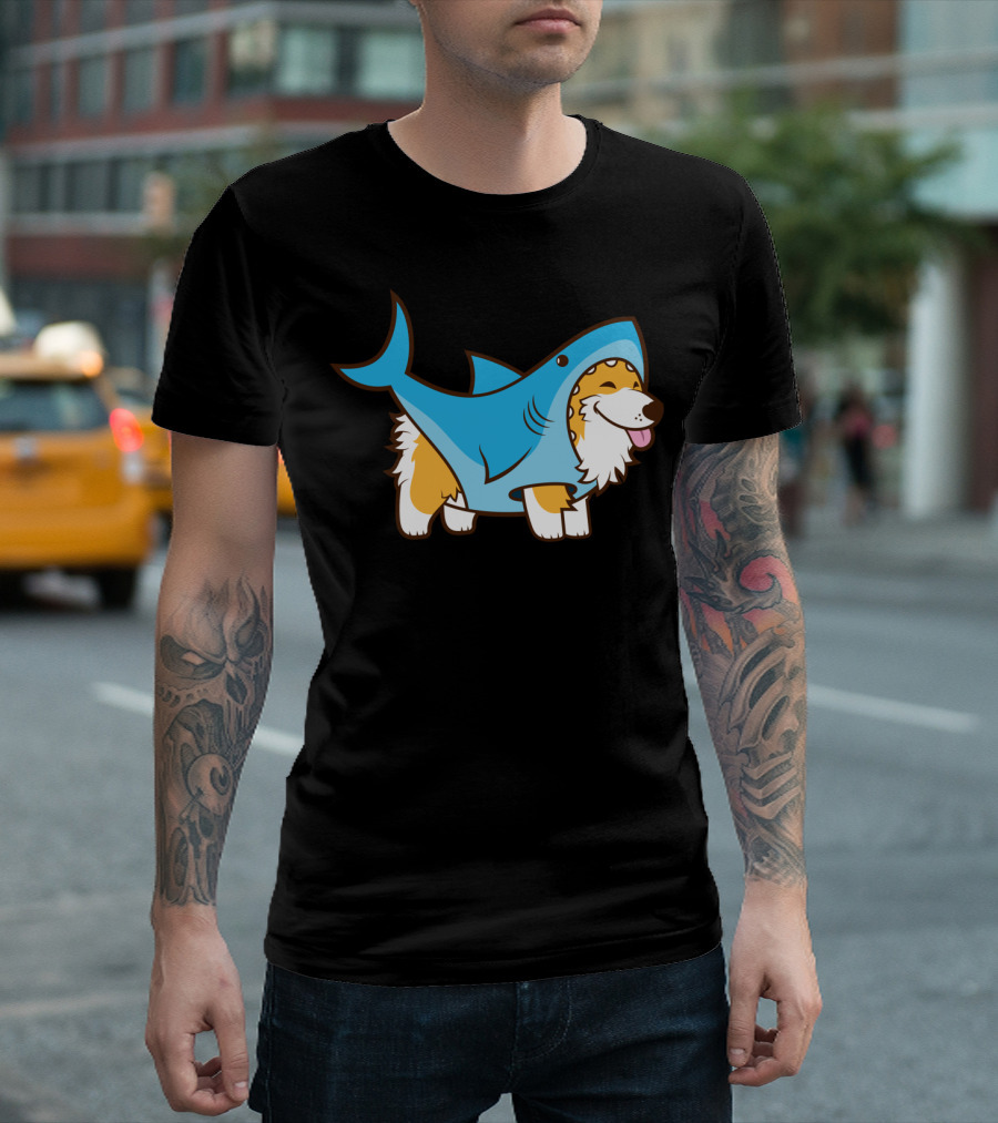 Corgi Dressed As Happy Shark Suit T-Shirt