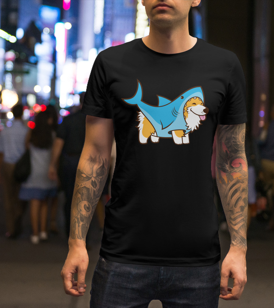 Corgi Dressed As Happy Shark Suit T-Shirt