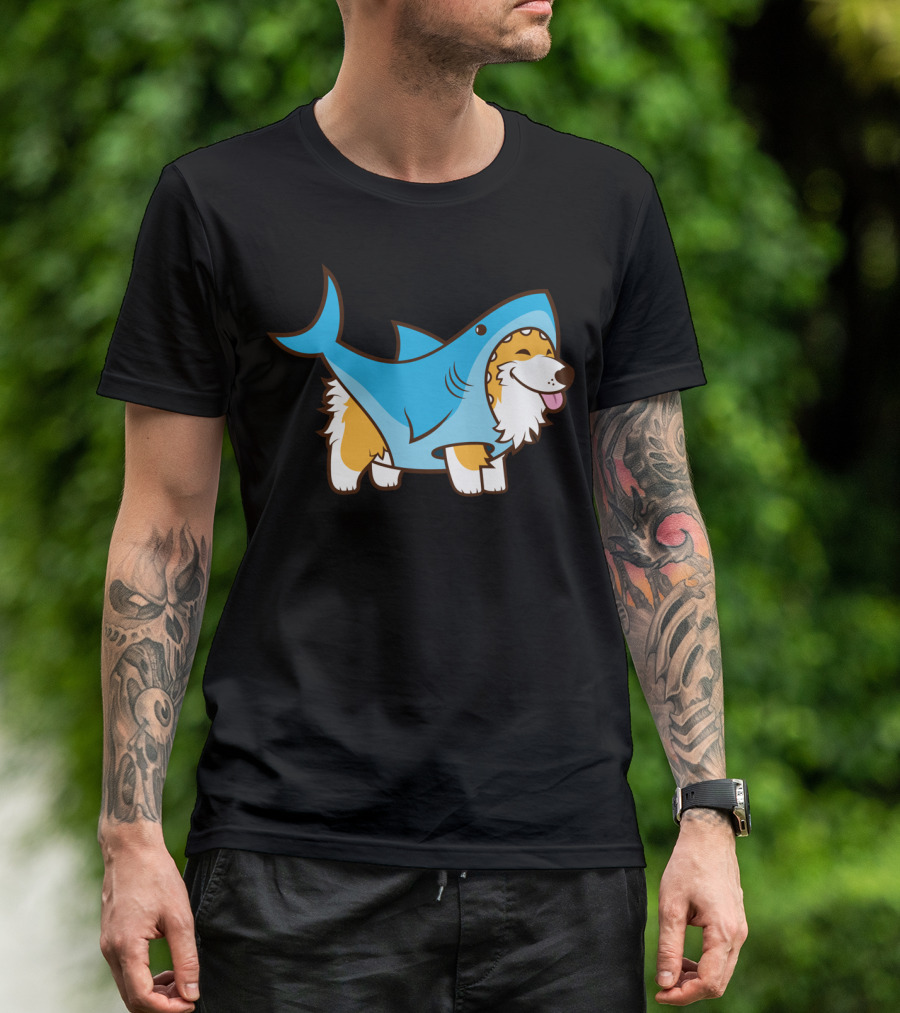 Corgi Dressed As Happy Shark Suit T-Shirt