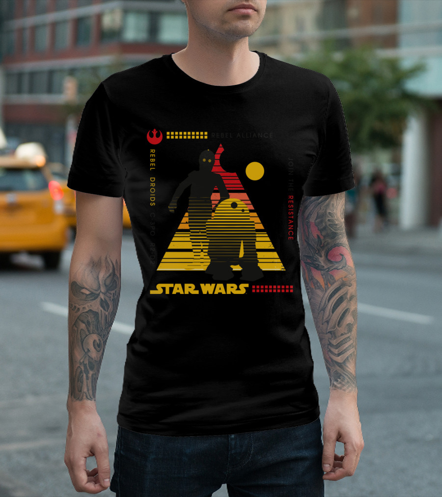 Star Wars Rebel Alliance C-3PO R2-D2 Join The Resistance T-Shirt
