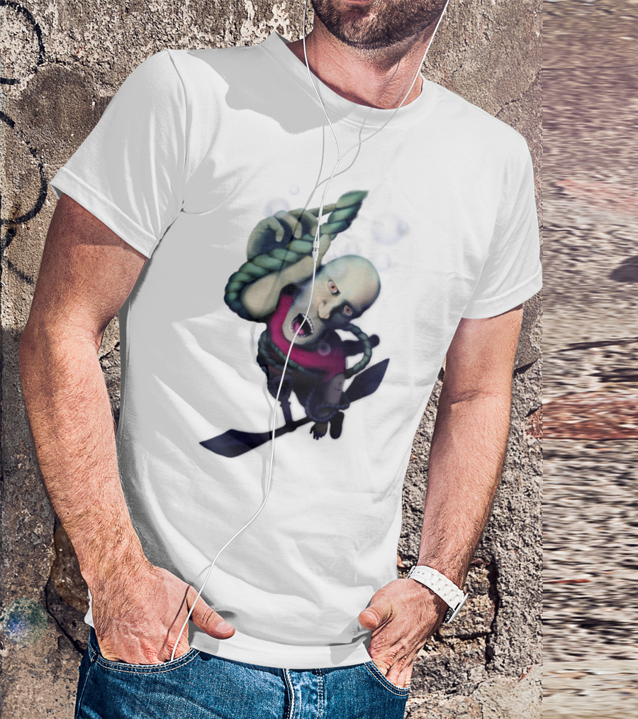 Drowning Man Enveloped In Rope Amidst Bubbles T-Shirt