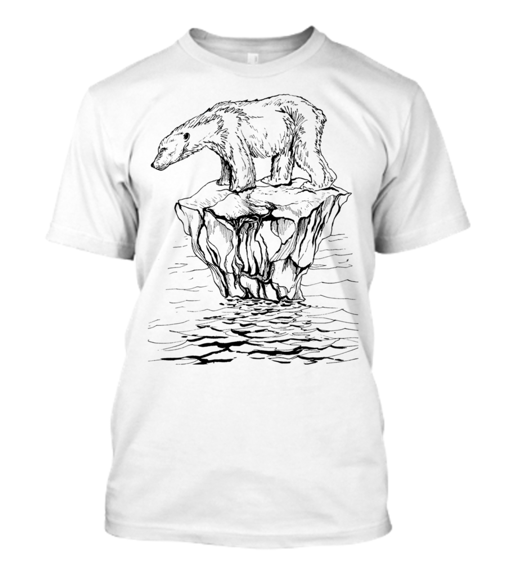 Polar Bear On Melting Iceberg Climate Change T-Shirt