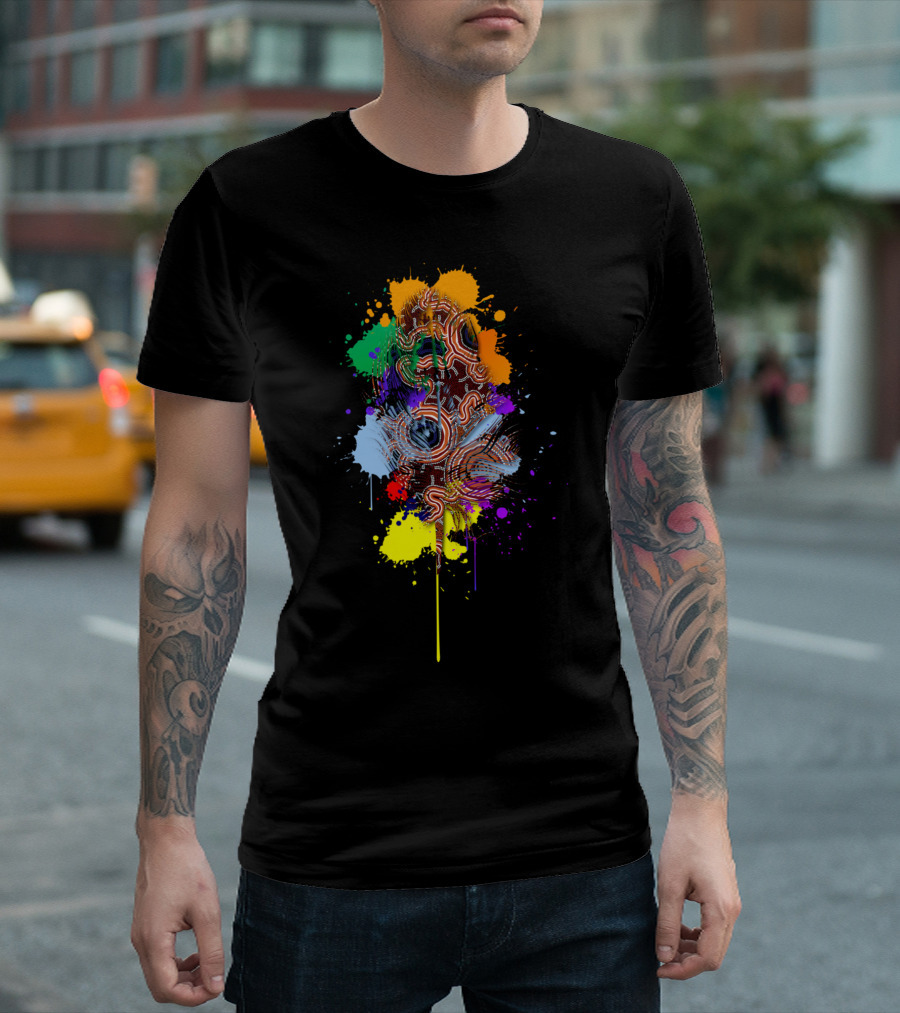 Pathways Feat Authentic Aboriginal Multicolor Splatter T-Shirt