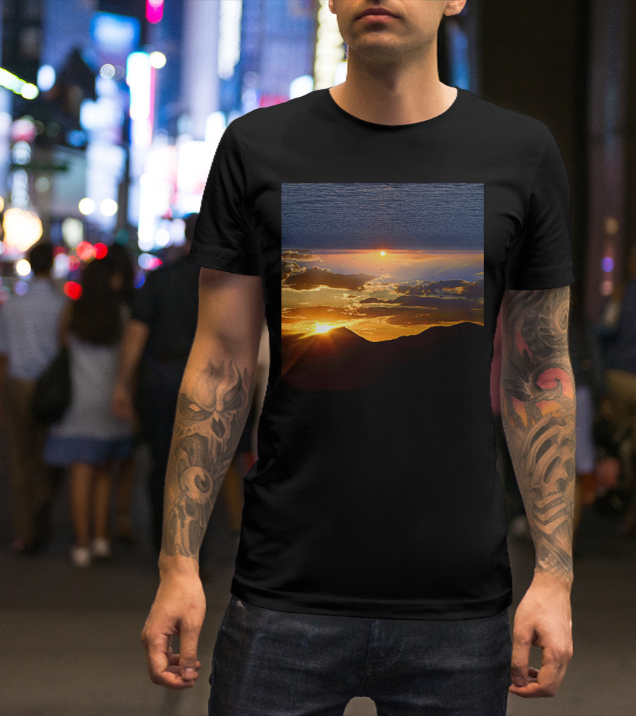 Advanced Settings Sunset And Ocean Horizon T-Shirt