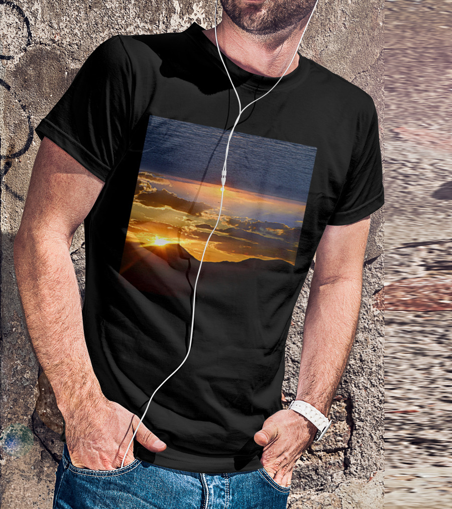 Advanced Settings Sunset And Ocean Horizon T-Shirt