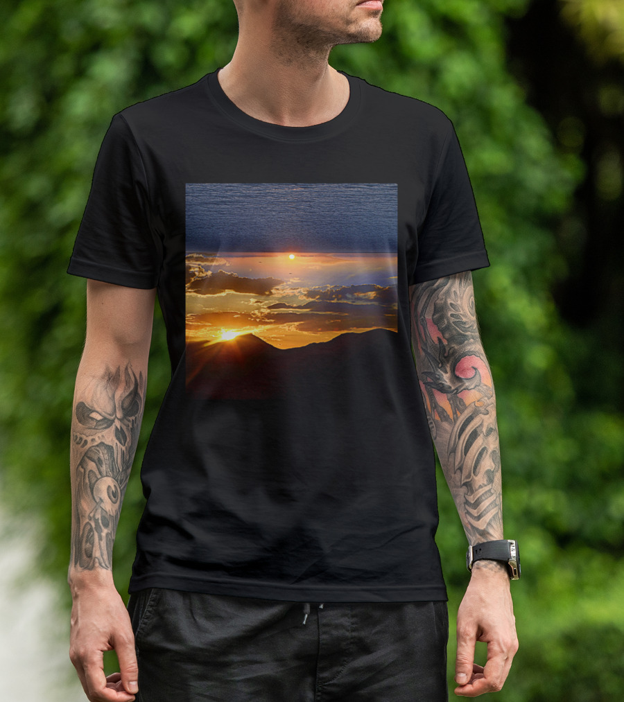 Advanced Settings Sunset And Ocean Horizon T-Shirt