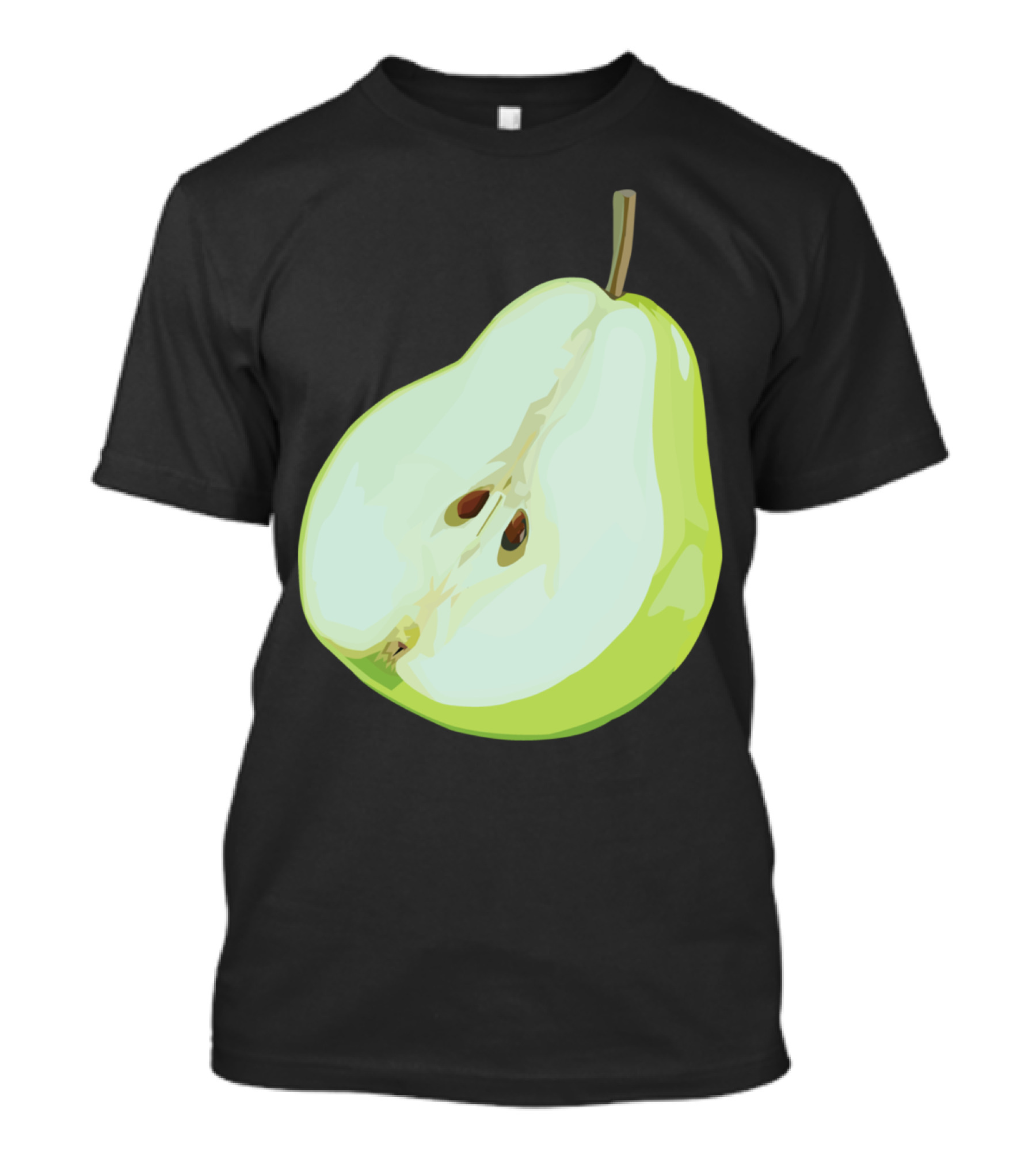 Green Pear Halved Slice Fruit T-Shirt
