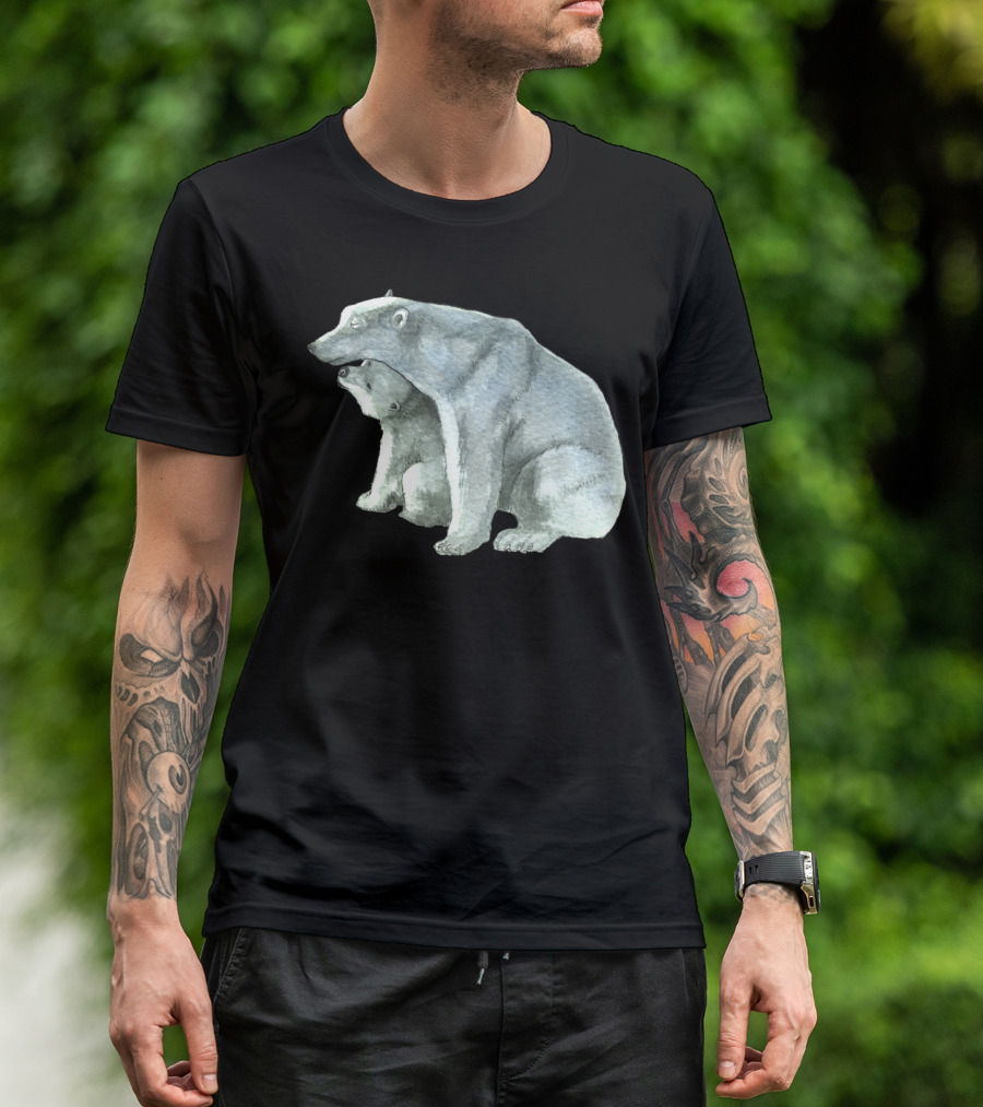 Polar Bear Watercolor Family Polar Bears T-Shirt