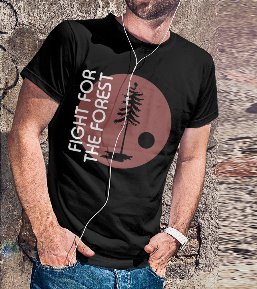 Fight For The Forest Tree Silhouette In Circle T-Shirt