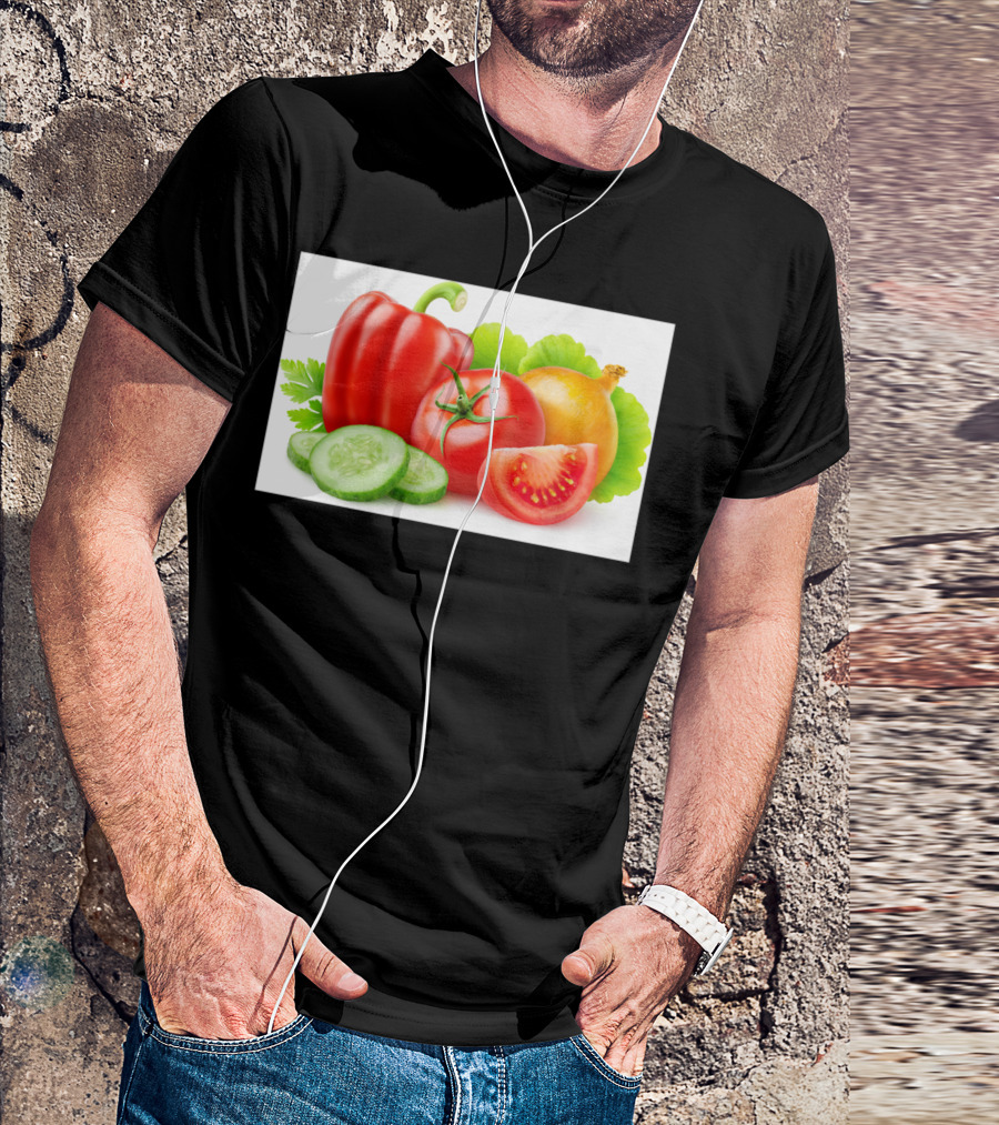 Mixed Vegetables Pepper Tomato Cucumber Onion T-Shirt