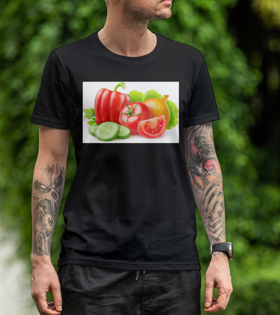 Mixed Vegetables Pepper Tomato Cucumber Onion T-Shirt