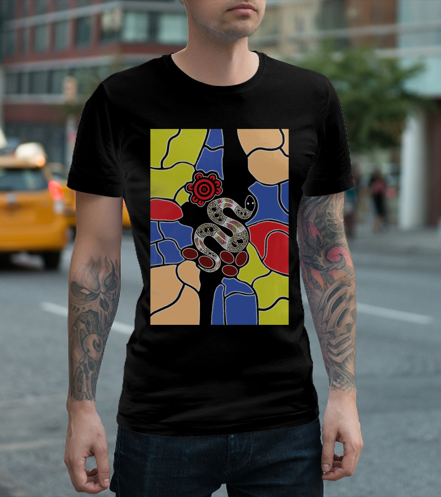 Authentic Aboriginal Art Snake Dream Aboriginal T-Shirt