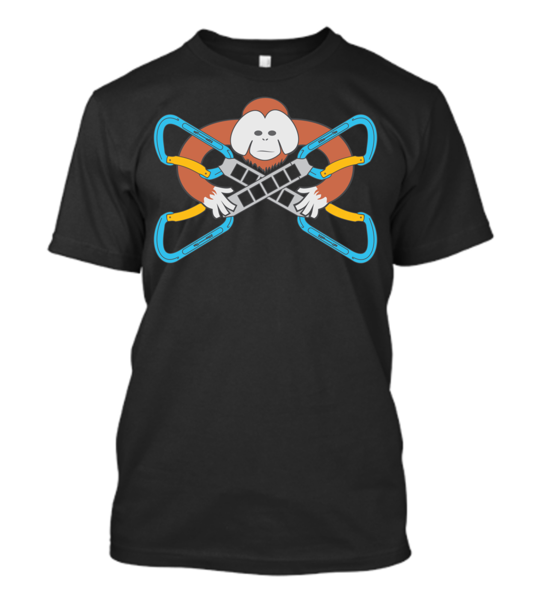Climbing Ape With Crossed Carabiners T-Shirt