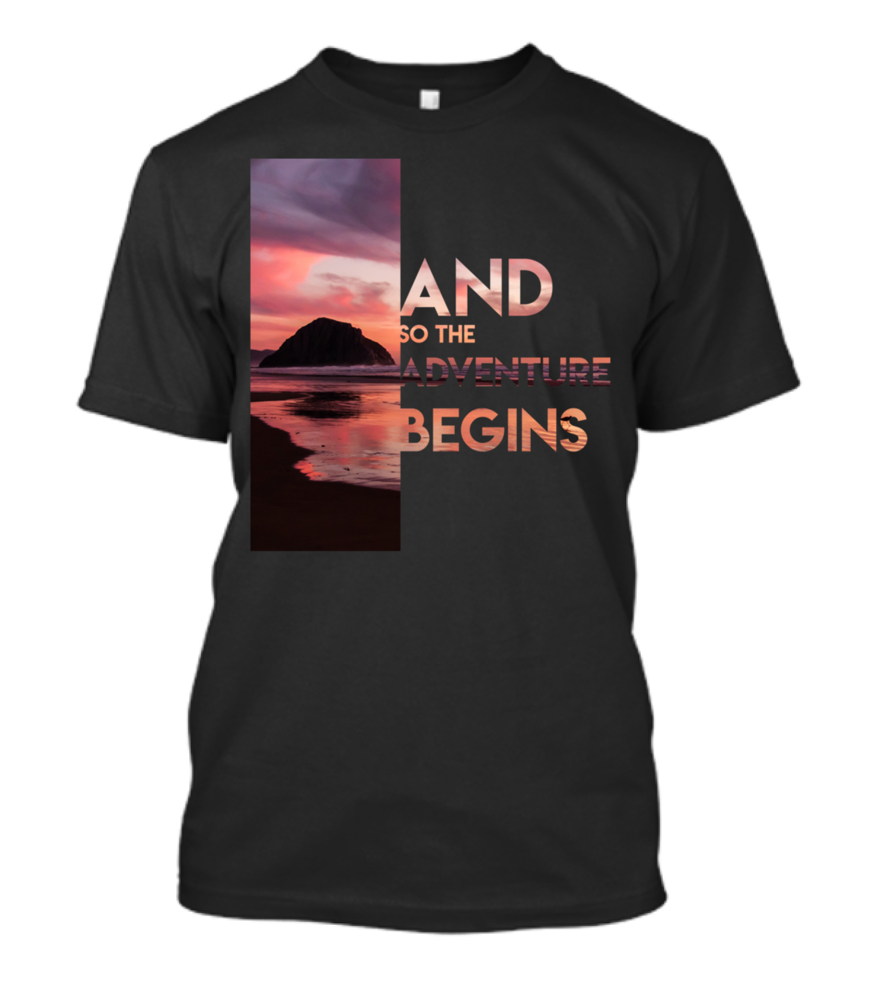 And So The Adventure Begins Sunset Beach Scene T-Shirt