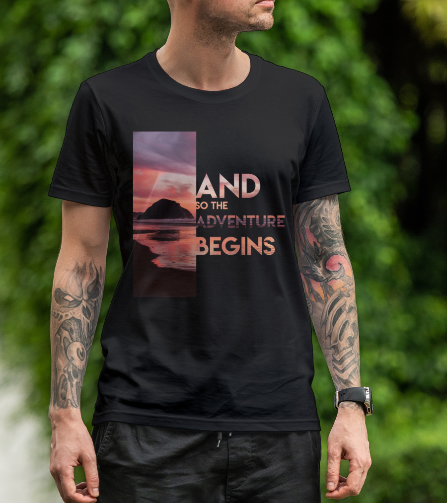 And So The Adventure Begins Sunset Beach Scene T-Shirt