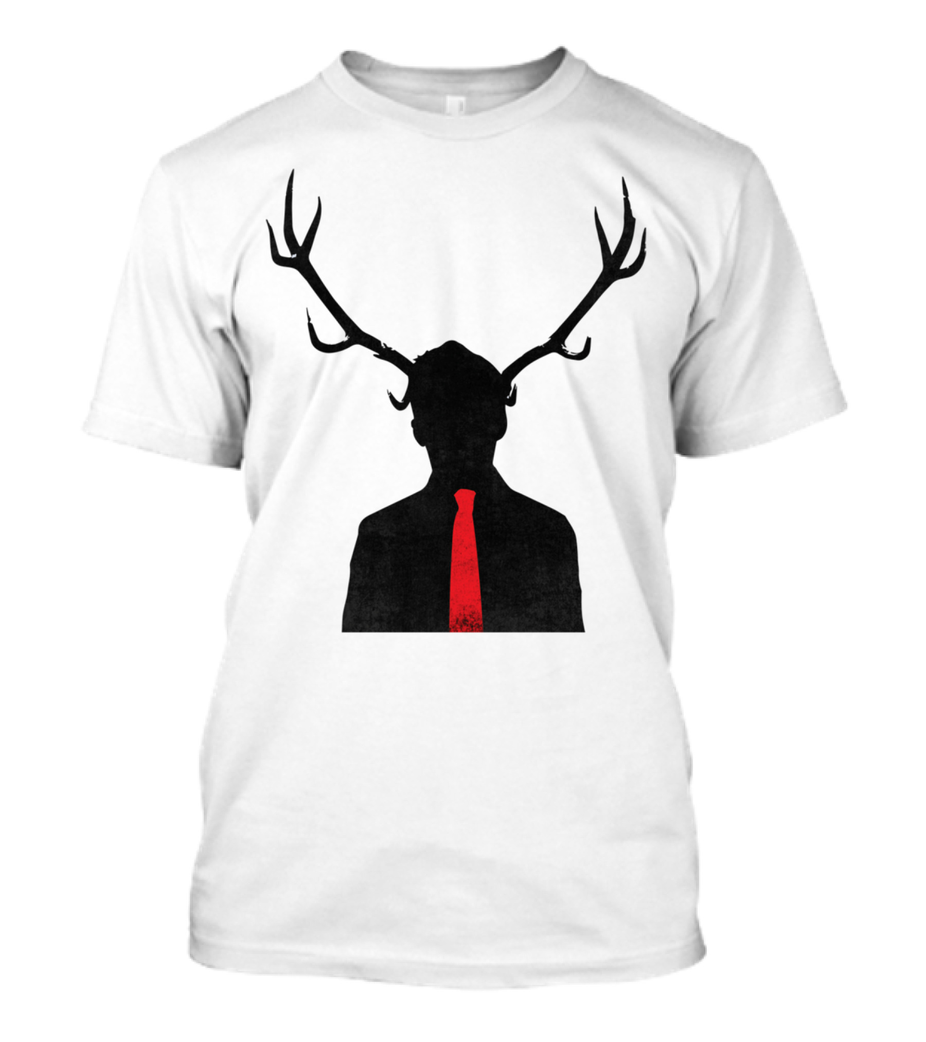 Corporate Trophy Stag Silhouette With Red Tie T-Shirt