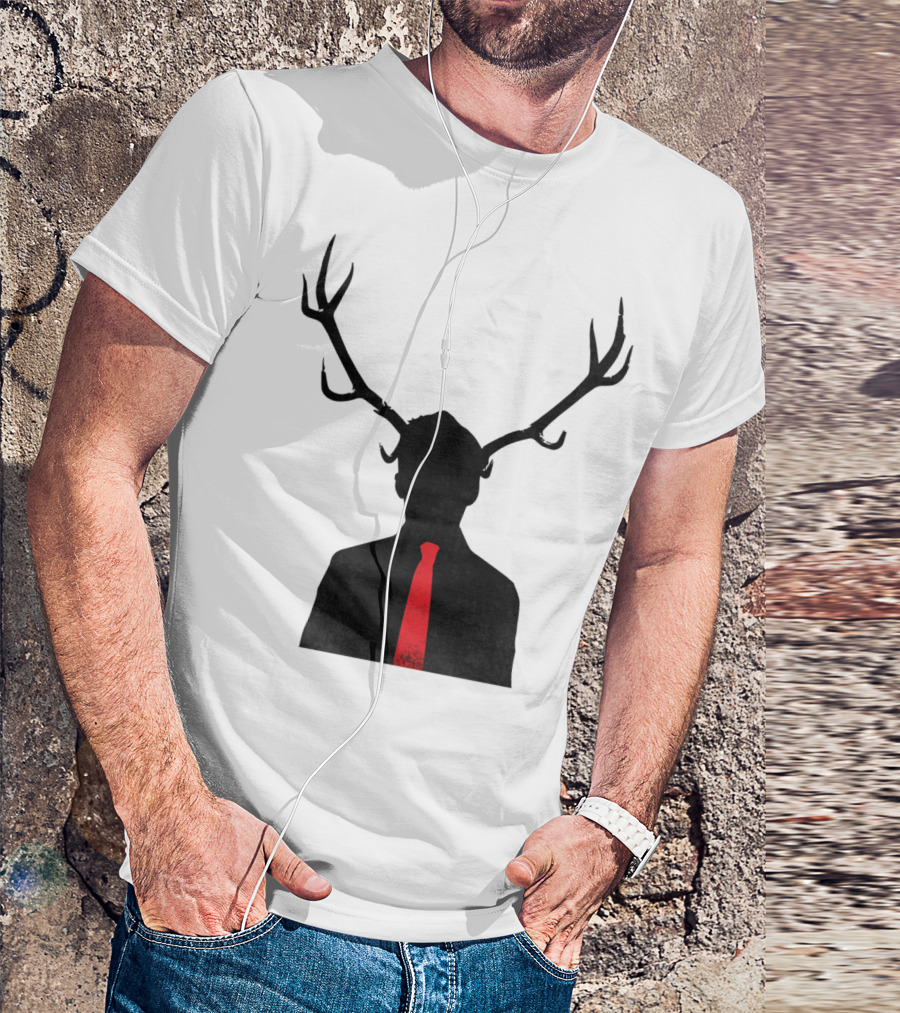 Corporate Trophy Stag Silhouette With Red Tie T-Shirt