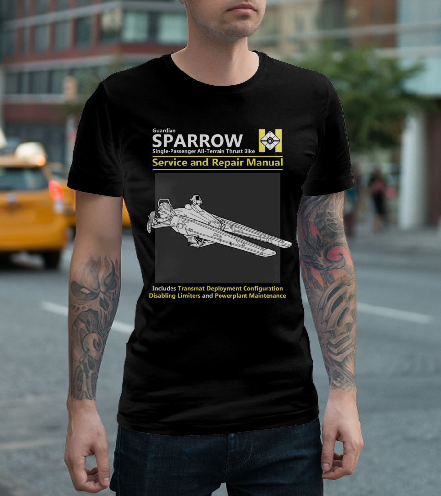 Guardian Sparrow Single-Passenger All-Terrain Thrust Bike Service And Repair Manual Transmat Deployment Configuration Disabling Limiters Powerplant Maintenance T-Shirt