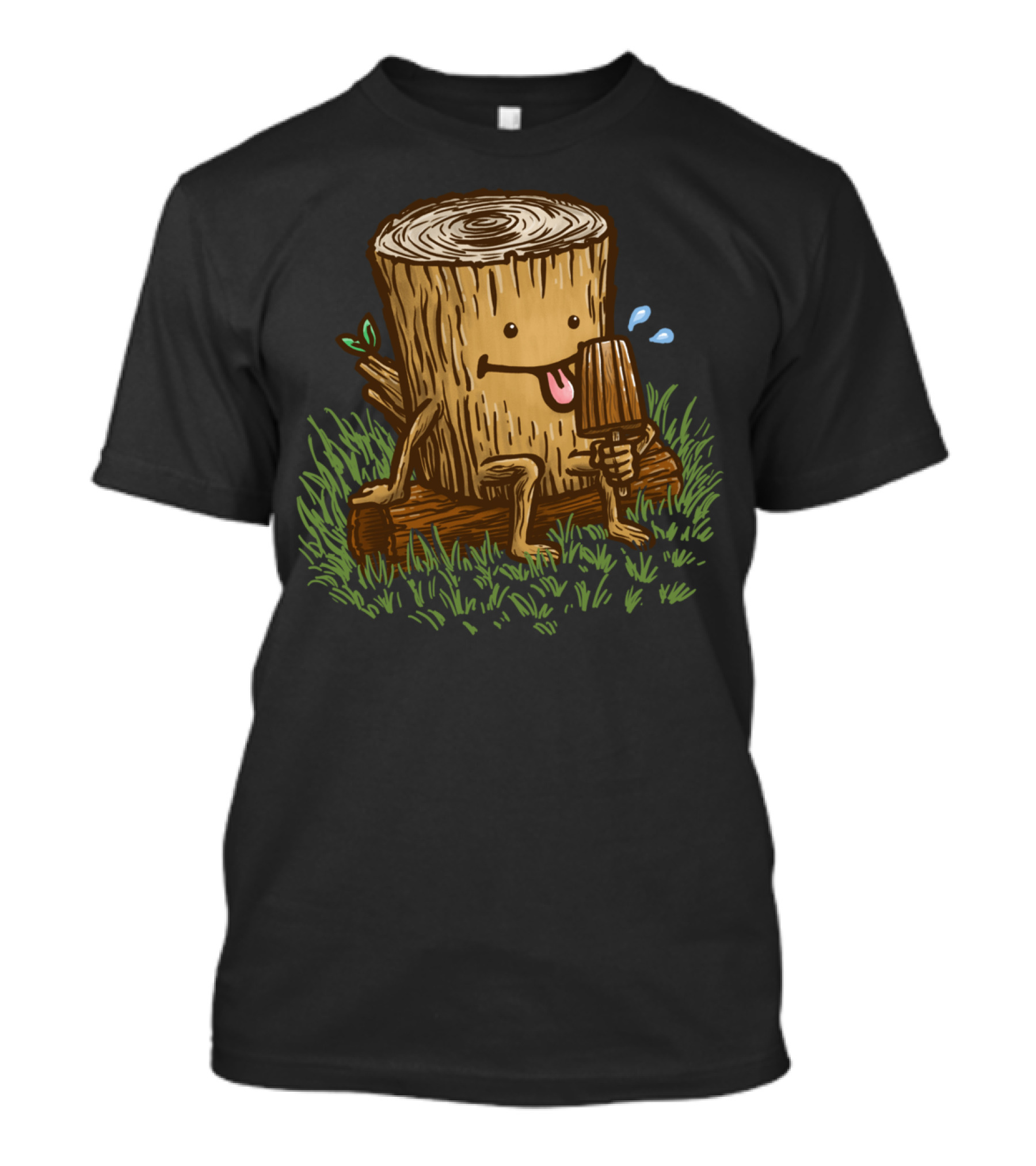 The Popsicle Log Enjoying A Chocolate Treat On Grass T-Shirt