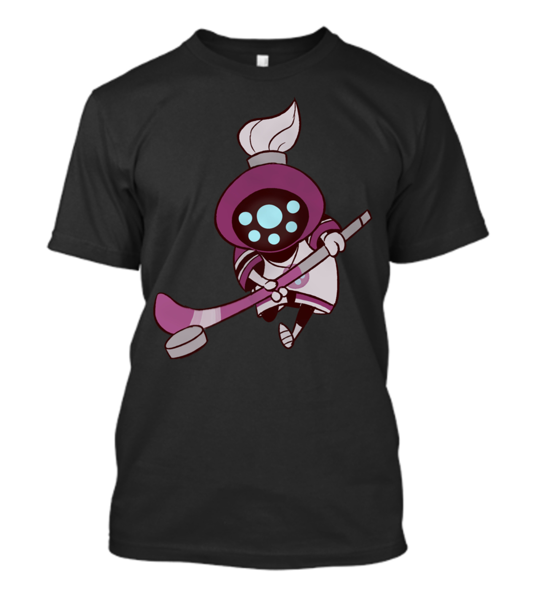 Mighty Jax Faded Hockey Masked Character With Hockey Stick T-Shirt