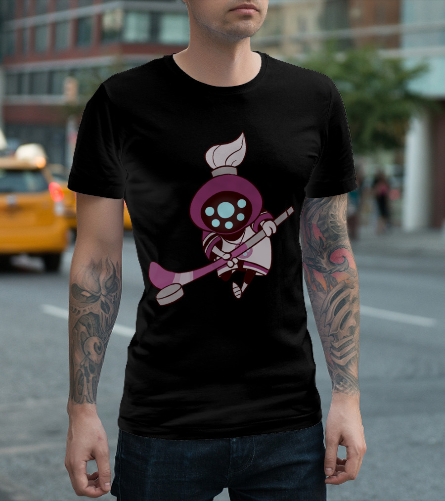 Mighty Jax Faded Hockey Masked Character With Hockey Stick T-Shirt