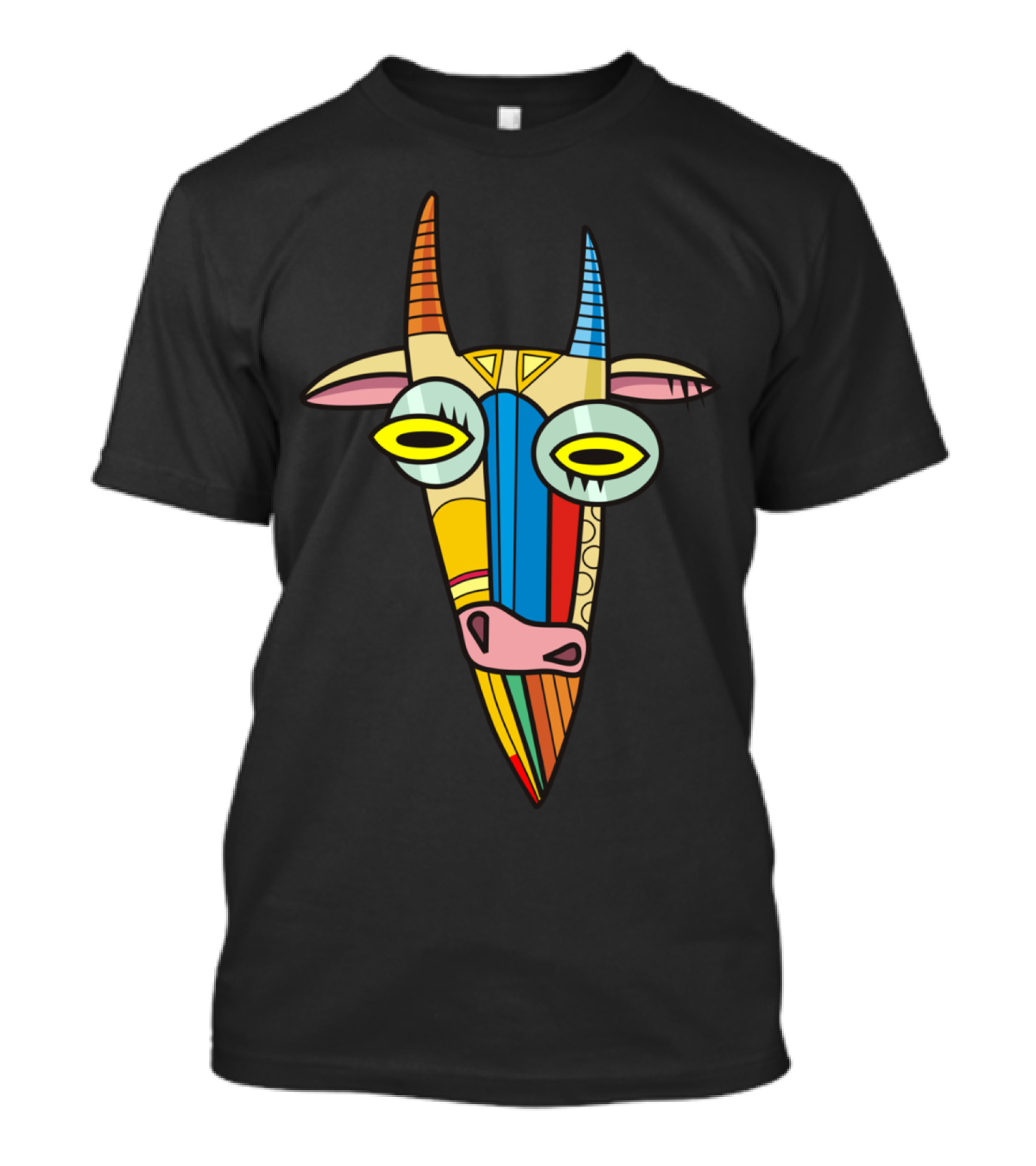 Goat Yellow Vibrant Abstract Expressionist T-Shirt