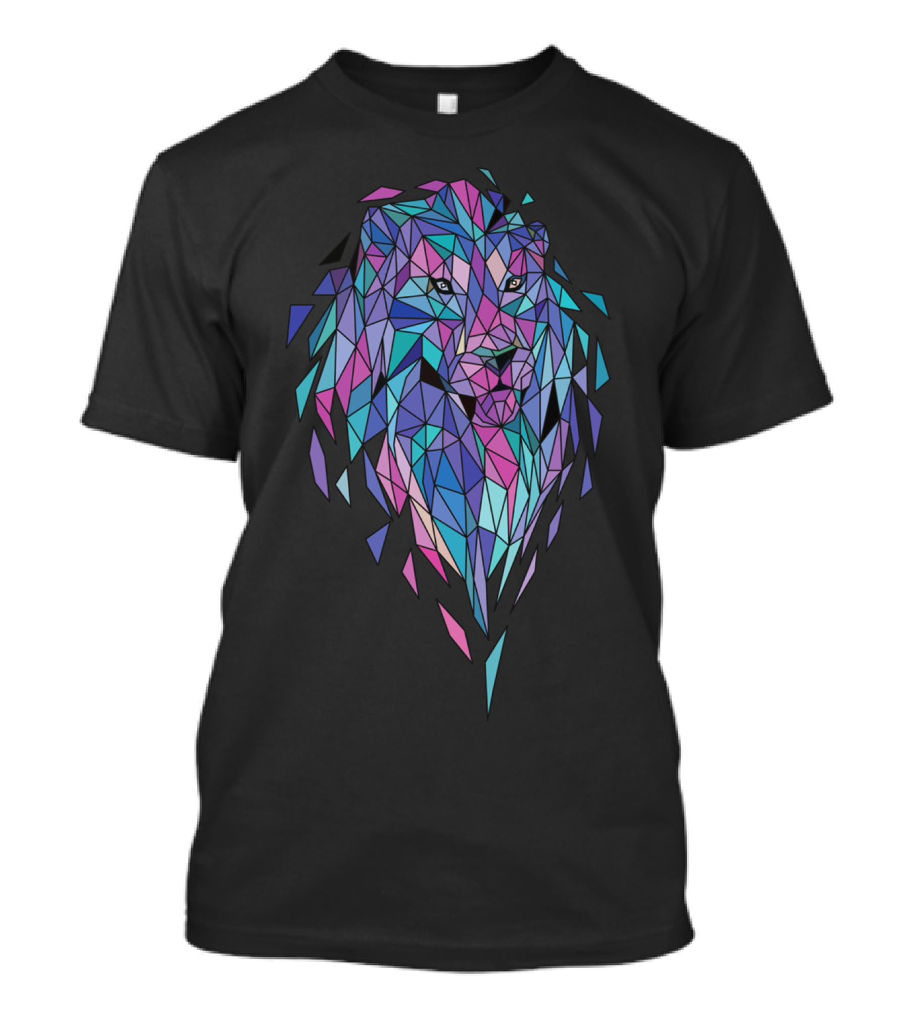 Polygon Lion Geometric Art Multicolor Abstract T-Shirt