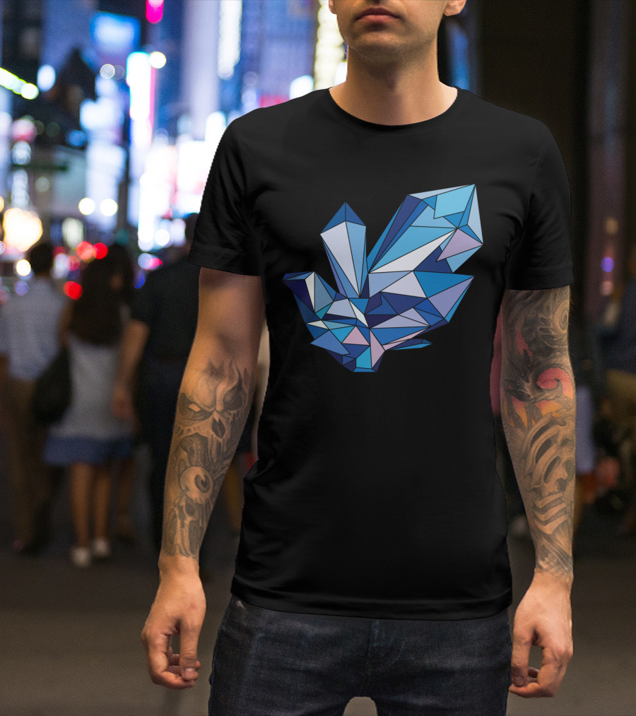 Polygonal Diamond Blue Crystal T-Shirt