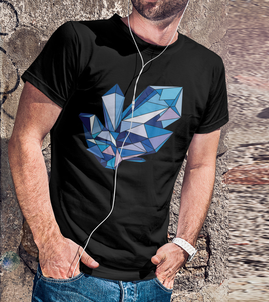 Polygonal Diamond Blue Crystal T-Shirt