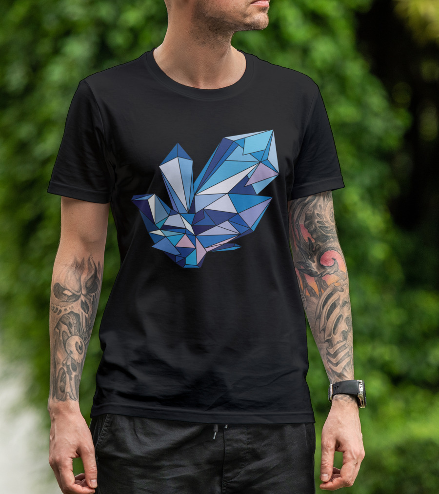 Polygonal Diamond Blue Crystal T-Shirt