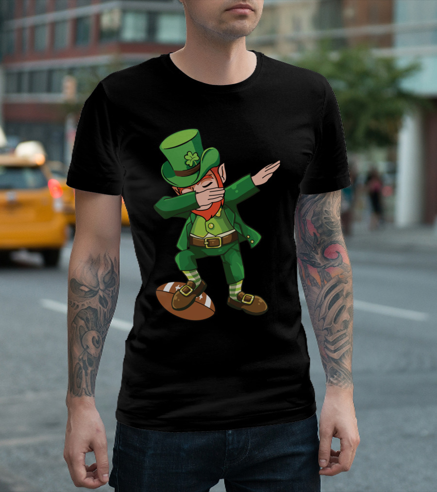 Dabbing Leprechaun Football T-Shirt