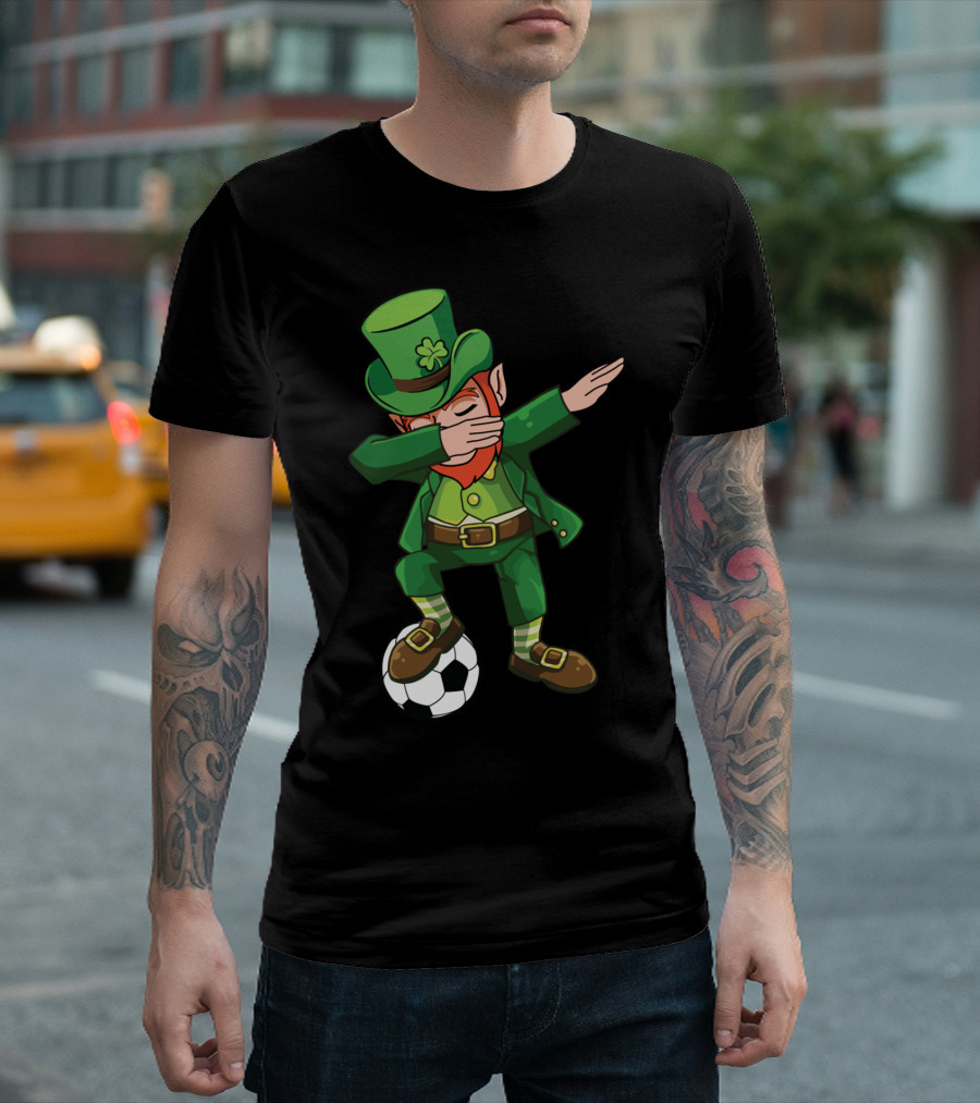 Dabbing Leprechaun Performing Soccer Dab T-Shirt