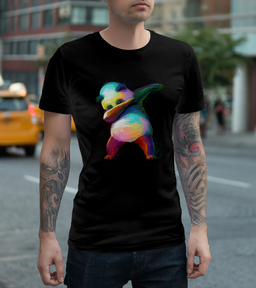 Dabbing Panda Colorful Rainbow Dance T-Shirt