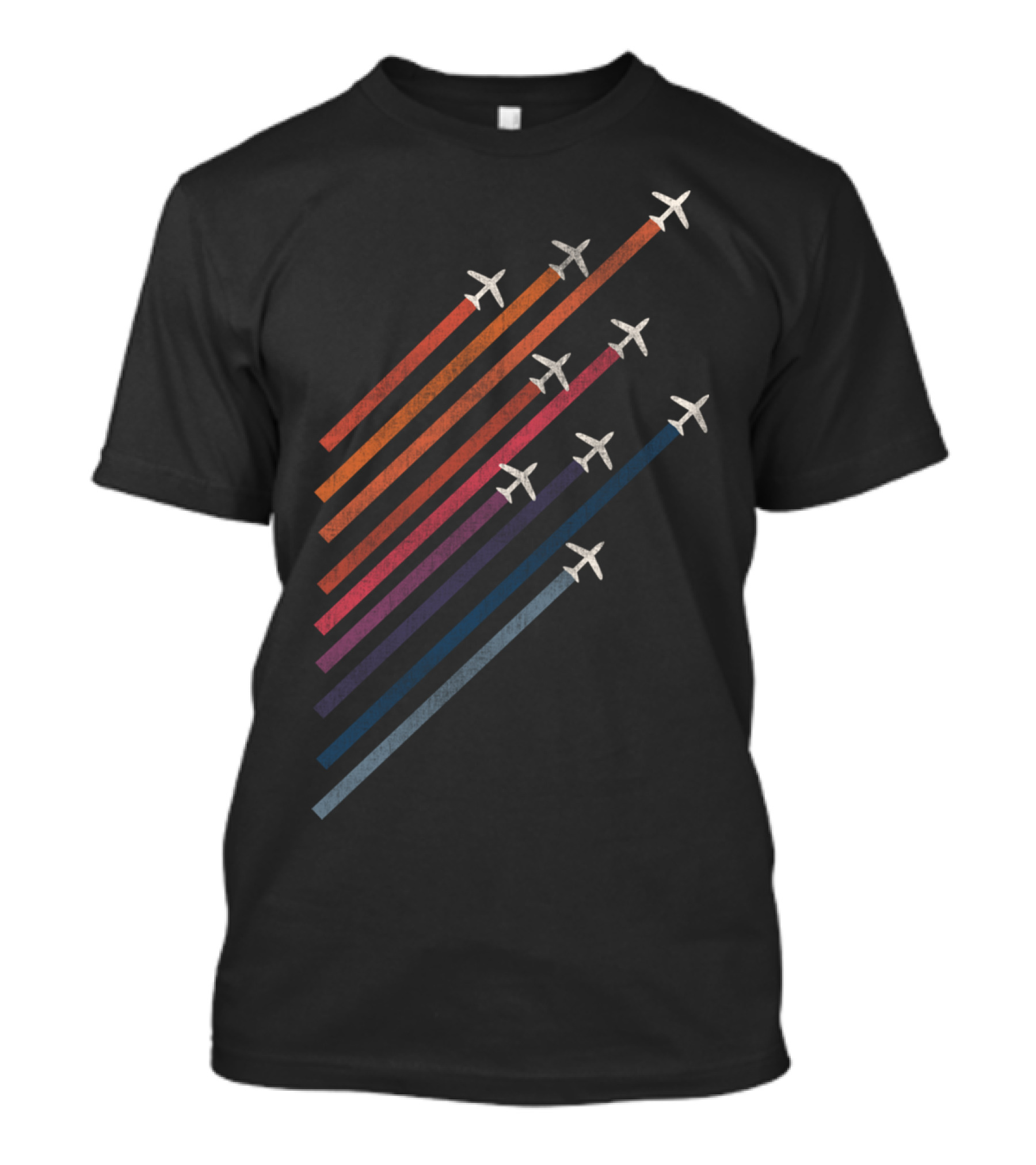 Aerial Acrobat Colorful Airplane Formation T-Shirt