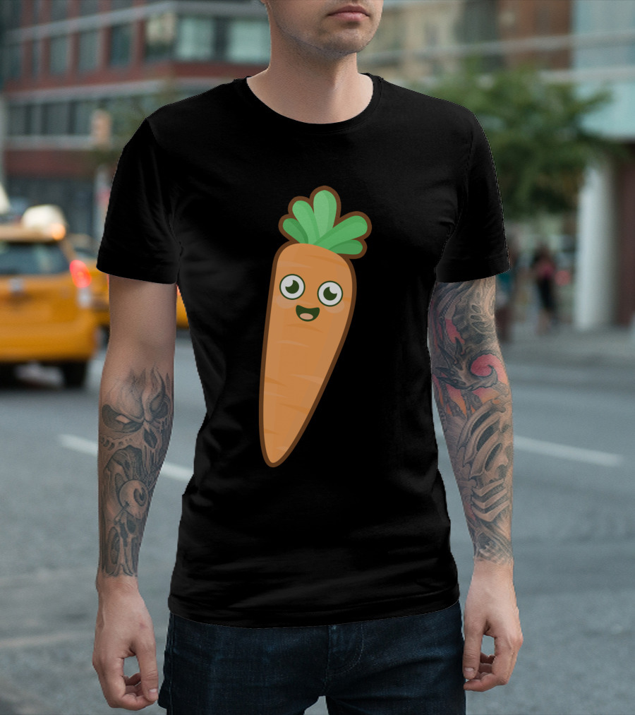 Kawaii Carrot Happy Face Cute Vegetable T-Shirt