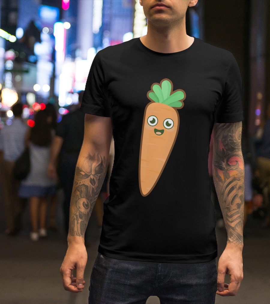Kawaii Carrot Happy Face Cute Vegetable T-Shirt