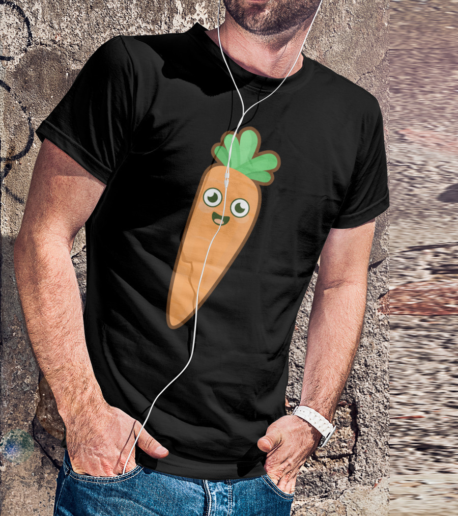 Kawaii Carrot Happy Face Cute Vegetable T-Shirt