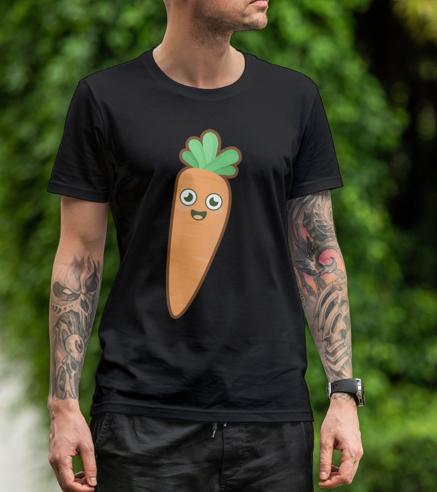 Kawaii Carrot Happy Face Cute Vegetable T-Shirt